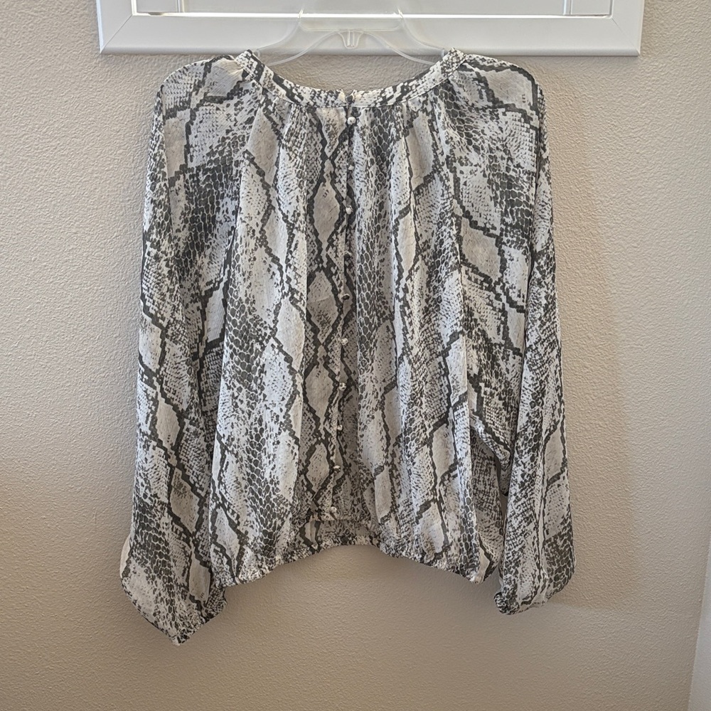 Express Black and Gray Snakeskin Shear Top